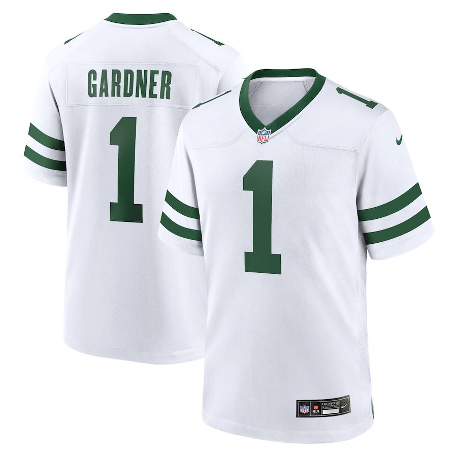 Men New York Jets #1 Ahmad Sauce Gardner Nike Legacy White Game NFL Jersey->new york jets->NFL Jersey
